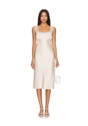 MAJORELLE Lorna Midi Dress in Blush. Size XL. Also in M.