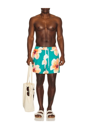 Duvin Design Bloom Swim Shorts in Green. Size M. Also in S, L, XL/1X.