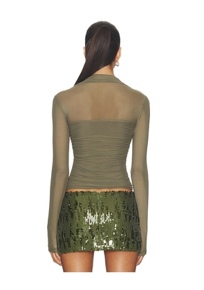 Amanda Uprichard Delilah Top in Olive. Size M. Also in L, S, XL, XS.