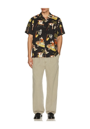 Duvin Design Holidays Button Up Shirt in Black. Size M. Also in S, L.