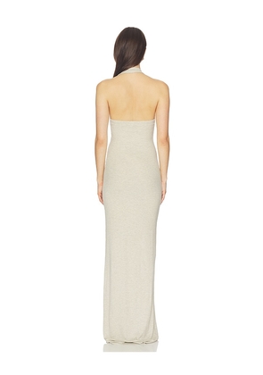 Eterne Halter Maxi Dress in Taupe. Size M. Also in S, L, XL.