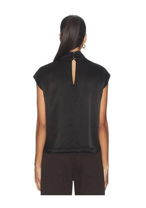 Bobi Mock Neck Muscle Tee in Black. Size M. Also in XS, S, L.