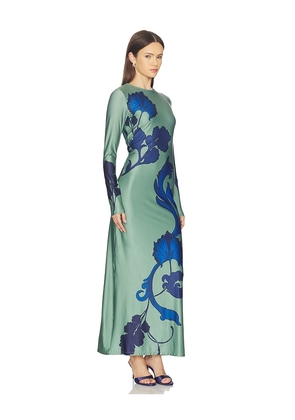 Especia Lim in Bloom Maxi Dress in Sage,Royal. Size S. Also in XS, M.