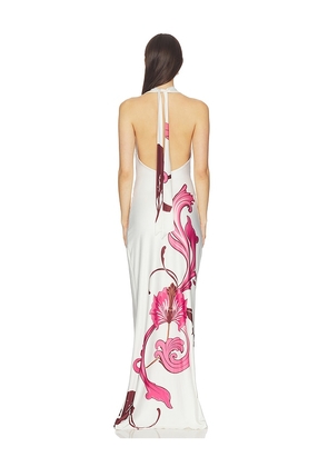Especia Moonflower Midi Dress in Ivory,Pink. Size M. Also in S.