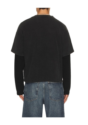 DRMERS CLUB Polaris Layered Tee in Black. Size L. Also in S, M, XL/1X.