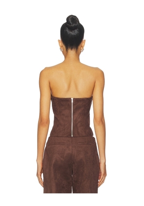 BY.DYLN Avila Corset Top in Chocolate. Size M. Also in S, L, XL.