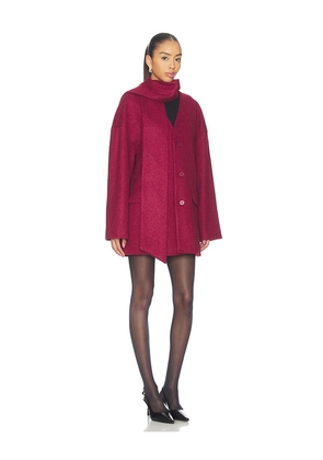 ALL THE WAYS Stevie Scarf Coat in Burgundy. Size M. Also in XXS, XS, S.