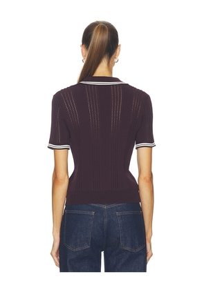 Casablanca Short Sleeve Polo Top in Purple. Size S. Also in XS.