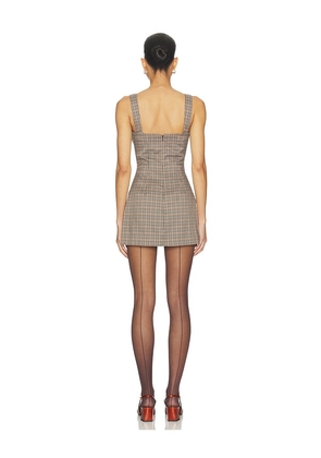 Amanda Uprichard Soho Skort Romper in Brown. Size M. Also in L, S, XS.