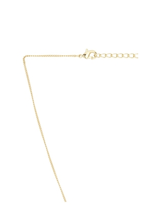 By Adina Eden Square Solitaire Stone Toggle Charm Necklace in Metallic Gold.