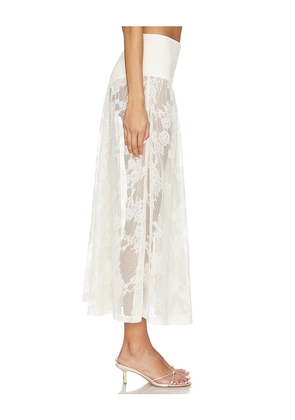 Bardot Hildie High Waisted Midi Skirt in Beige. Size 10. Also in 4, 2, 6, 8, 12.