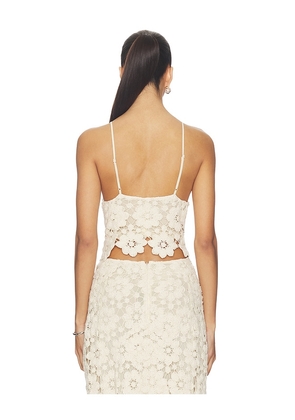 Bardot Veneta Crochet Top in Beige. Size L. Also in M, XL.