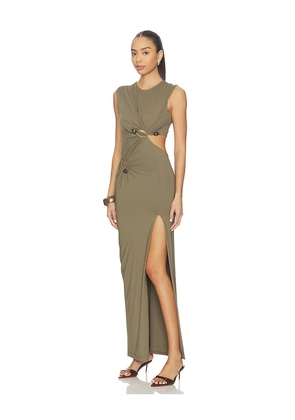 Bardot Felix High Neck Maxi Dress in Green. Size 10. Also in 4, 2, 6, 8, 12.