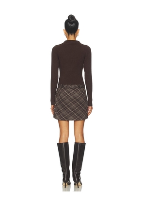 ASTR the Label Baylie Media Dress in Brown. Size M. Also in L, S, XL, XS.