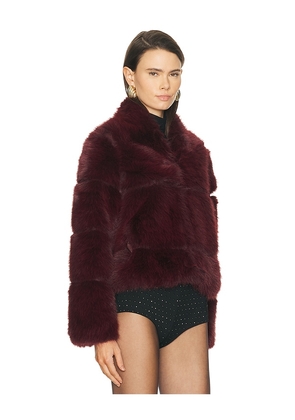 Apparis Sai Sable Coat in Burgundy. Size M. Also in XXS, XS, S.