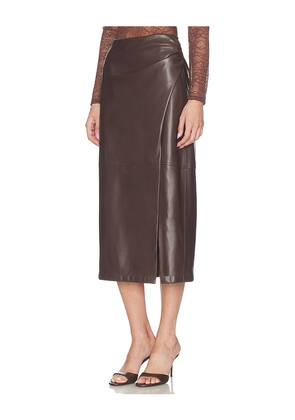 CAMI NYC Lorena Faux Leather Skirt in Brown. Size 4. Also in 0, 2, 6, 8.
