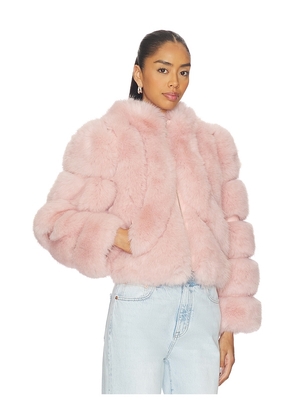 Adrienne Landau Icon Fur Jacket in Pink. Size M. Also in S, L.