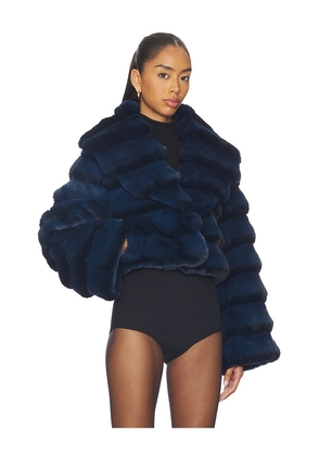 Adrienne Landau Chinchilla Jacket in Navy. Size S. Also in M.