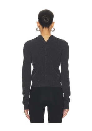 Alexander Wang Knit Logo Cardigan in Charcoal. Size S. Also in L.