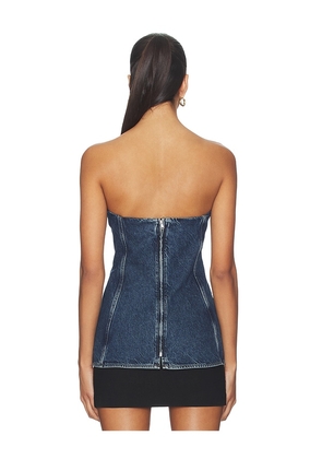 AGOLDE Lara Corset Top in Blue. Size S. Also in XS, L.