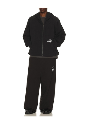 Boiler Room Packable Windbreaker in Black. Size M. Also in S, XL/1X.