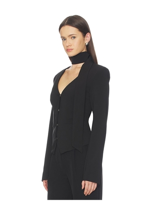ALL THE WAYS Ariyah Scarf Blazer in Black. Size M. Also in XXS, S, L.