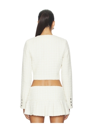 GUIZIO Patch Pocket Crop Jacket in White. Size M. Also in XS, S, L.