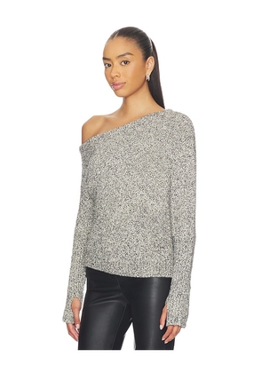 Enza Costa Boucle Knit Slouch Sweater in Grey. Size M. Also in XS, S, L.