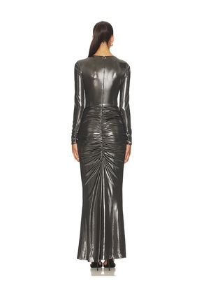ET OCHS Stella Gown in Metallic Silver, grey. Size 2. Also in 0, 4, 6, 8.