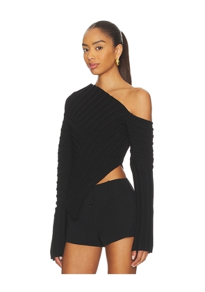 Cult Gaia Jaidan Knit Top in Black. Size M. Also in L, S, XS.