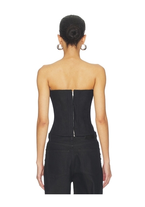 DL1961 Denim Corset Top in Black. Size M. Also in XS, S.