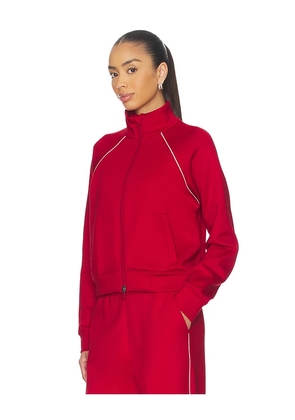 Beyond Yoga Piped Zip Front Jacket in Red. Size M. Also in XS, S.