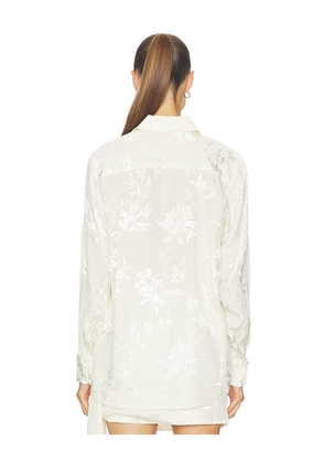 HEMANT AND NANDITA Oversized Shirt in Ivory. Size M. Also in XXS, XS, S, L, XL.