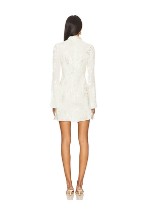 HEMANT AND NANDITA Biased Mini Dress With Mock Neck in Ivory. Size L. Also in M, S, XS, XXS.