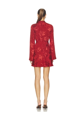 HEMANT AND NANDITA Front Neck Wrapped Mini Dress in Red. Size M. Also in XXS, XS, S, L, XL.