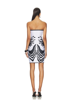 Di Petsa Iris Lycra Mini Dress in White. Size M. Also in XS, S.