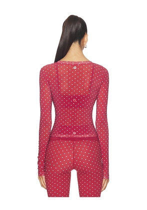 Astoria Mesh Top in Wine. Size M. Also in L, XL, XS.