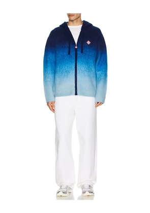 Casablanca Gradient Mohair Hoodie in Blue. Size M. Also in S, XL/1X.
