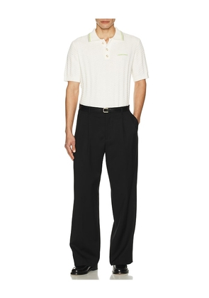 Casablanca Tennis Boucle Polo Shirt in White. Size M. Also in L, XL/1X, XXL/2X.