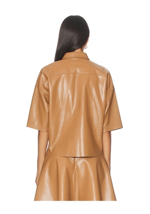 Citizens of Humanity Frances Cropped Cape Button Up in Tan. Size M. Also in XS, S, L.