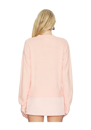 Bobi Crewneck Boxy Sweater in Blush. Size M. Also in XS, S, L, XL.