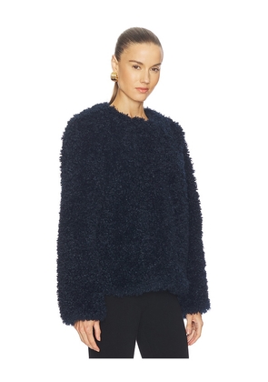 ALIGNE Francie Faux Shearling Jacket in Navy. Size M. Also in XS, S, L.