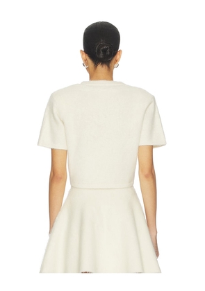 Dodiee Talia Alpaca Wool Tshirt in Cream. Size M. Also in S, XS, L.