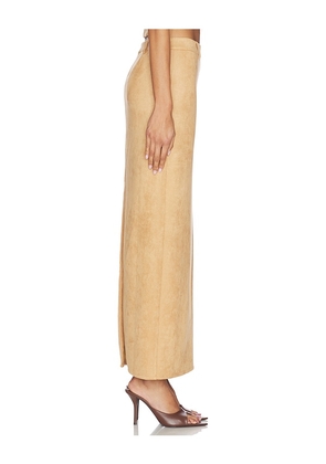 ALL THE WAYS Bailey Faux Suede Skirt in Beige. Size XS. Also in M, S.