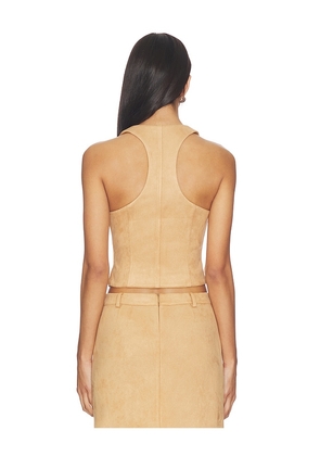 ALL THE WAYS Bailey Faux Suede Vest in Beige. Size XS. Also in XXS, S, M.
