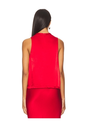 Bobi Tank With Removable Neck Tie in Red. Size M. Also in XS, S, L.