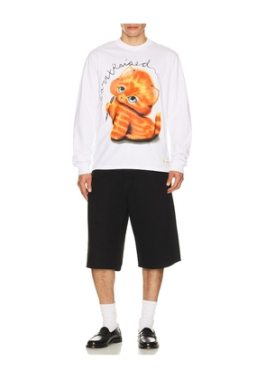 Born x Raised Kitty Long Sleeve Tee in White. Size L. Also in S, M.