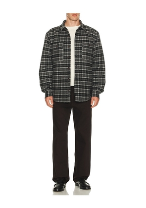 Born x Raised Embroidered Flannel Shirt Jacket in Black. Size M. Also in S, L.