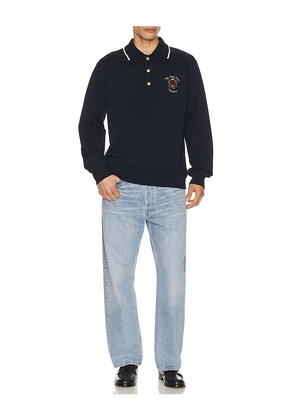 DrÃ´le De Monsieur Dr&ocirc;le De Monsieur Polo Slogan Rose in Blue. Size M. Also in S, XXL/2X.