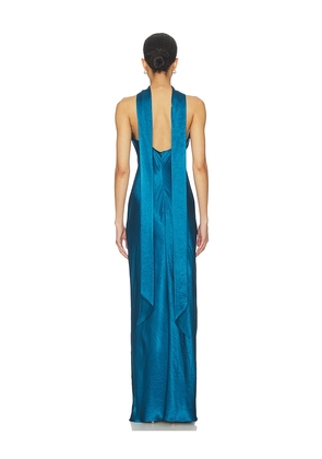 Amanda Uprichard Ashton Maxi Dress in Blue. Size M. Also in S, XL, XS.